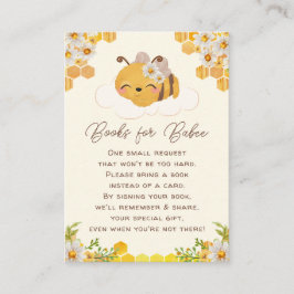 Bee Baby Shower Book Request Honeycombs Floral Enc Begleitkarte