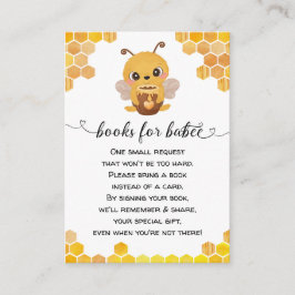 Bee Baby Shower Book Request Honeycombs neutral Begleitkarte