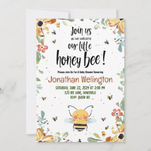Bee Baby Shower Einladung