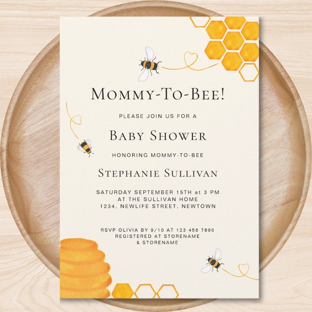 Bee Baby Shower Einladung (Von Creator hochgeladen)