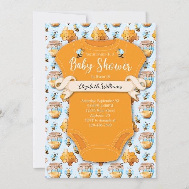 Bee Baby Shower Einladung (Vorderseite)