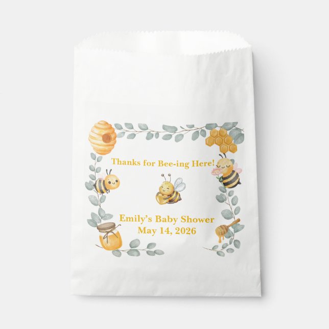 Bee Baby Shower Favor Bag  Geschenktütchen (Vorderseite)