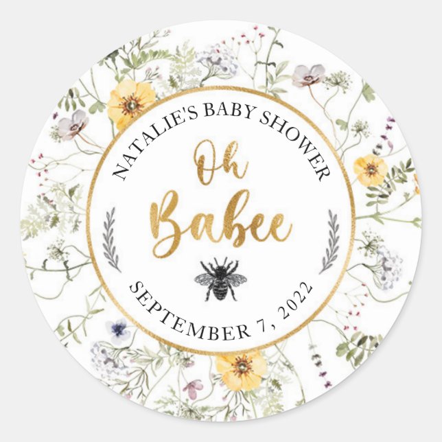 Bee Baby Shower Fevor Sticker (Vorderseite)