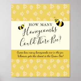 Bee Baby Shower Game Guess Wie viele Honeycombs Poster