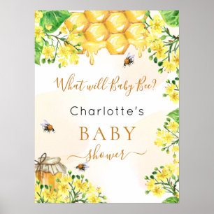 Bee Baby Shower Gelbes Geschlecht offenbart Party Poster