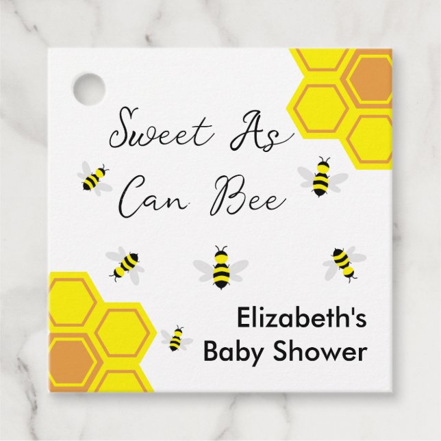 Bee Baby Shower Geschenkanhänger (Vorderseite)
