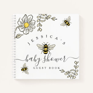 Bee Baby Shower Guest book for Bumble Bee Shower Notizbuch