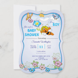 Bee Baby Shower Invitation for boy Einladung