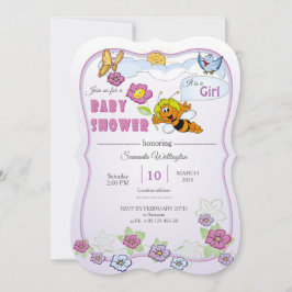 Bee Baby Shower Invitation for Girl Einladung