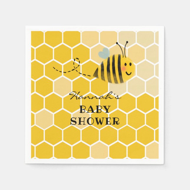 Bee Baby Shower Napkin Serviette (Vorderseite)