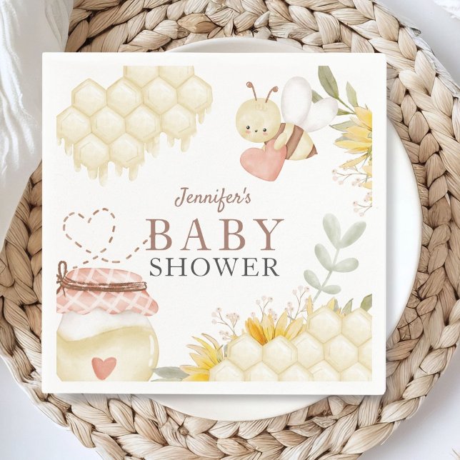 Bee Baby Shower Paper Teller Serviette (Von Creator hochgeladen)