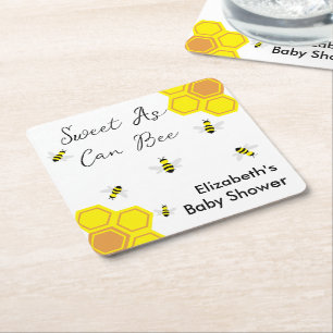 Bee Baby Shower Rechteckiger Pappuntersetzer