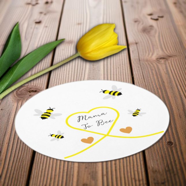 Bee Baby Shower Runder Pappuntersetzer (Von Creator hochgeladen)