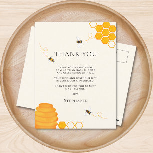 Bee Baby Shower Vielen Dank Postkarte