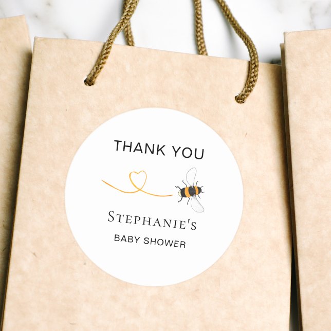 Bee Baby Shower Vielen Dank Runder Aufkleber (Von Creator hochgeladen)