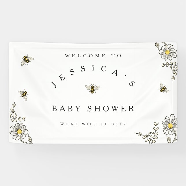 Bee Baby Shower Willkommen bei der Dusche der Humm Banner (Horizontal)