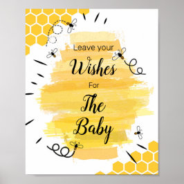 Bee Baby Shower wünscht sich Baby-Signatur Poster