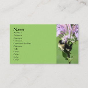 Bee Balm and Bee Nature Fotografy Business Card Visitenkarte