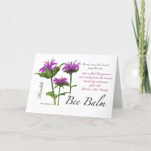 Bee Balm Blank Card Dankeskarte
