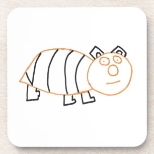 Bee Bear Square Plastic Coaster Getränkeuntersetzer