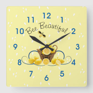 Bee Bee Beautiful Wall Clock, 10,75" Square Acryli Quadratische Wanduhr