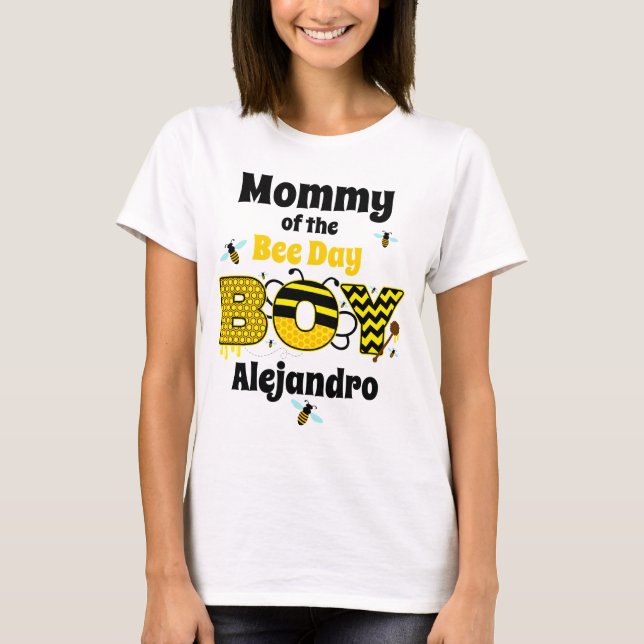 Bee Birthday Boy Mommy T-Shirt (Vorderseite)