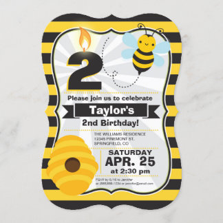 Bee Birthday Einladung