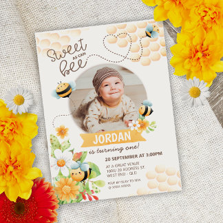 Bee Birthday Einladung