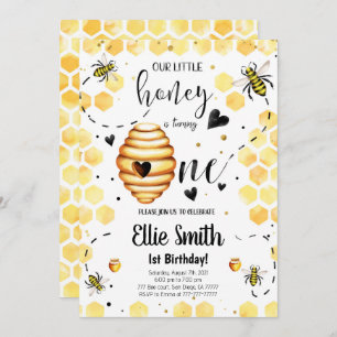 Bee Birthday Einladung