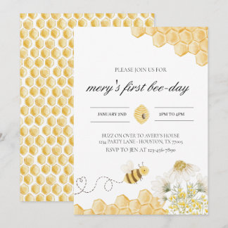 Bee Birthday Einladung