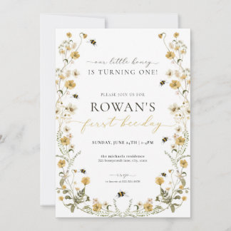 Bee Birthday Einladung 1. Bee Day Einladung