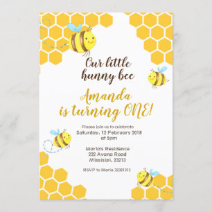 Bee Birthday Einladung für Junge oder Mädchen