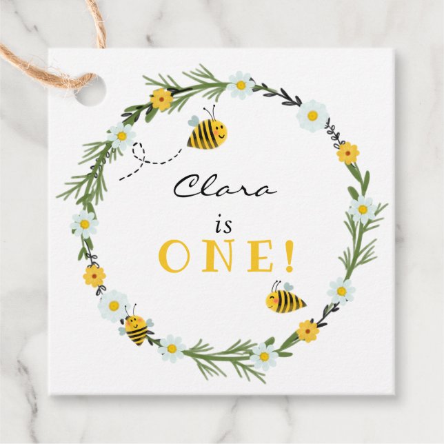 Bee Birthday Geschenkanhänger (Vorderseite)