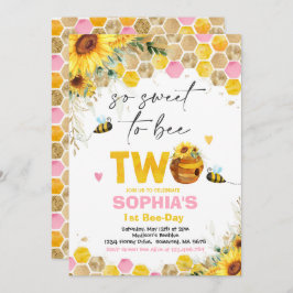 Bee Birthday Sunflower Honey Bee Birthday Party Einladung