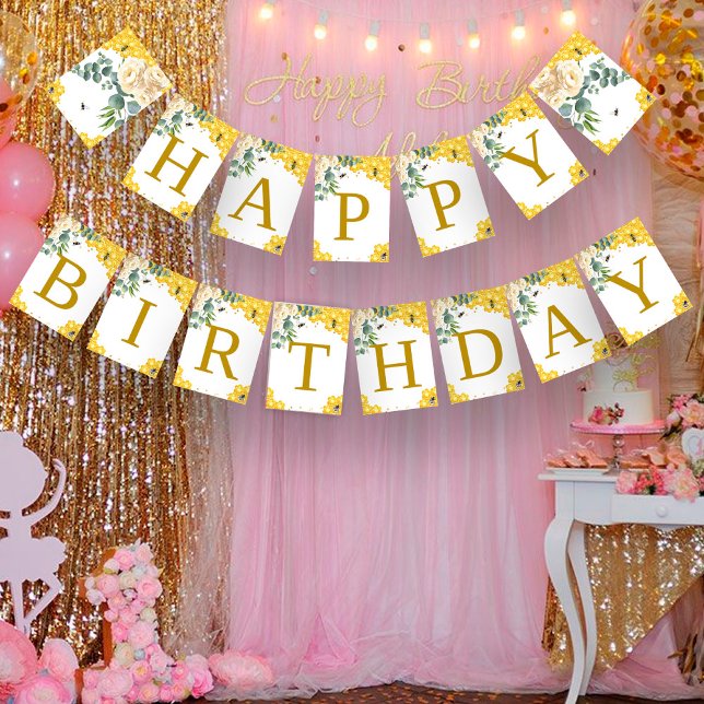 Bee Birthday Wimpelkette (Von Creator hochgeladen)