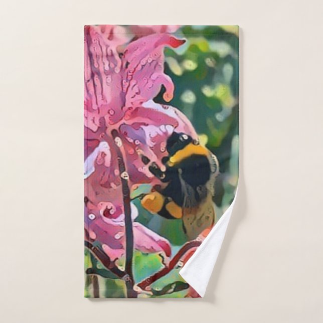 Bee Blooming flowers garden Handtuch (Handtuch)