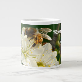 Bee & Blossom Macro | Personalized Name Mug Jumbo-Tasse