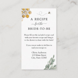 Bee Bridal Recipe Request Enclosure Card Begleitkarte