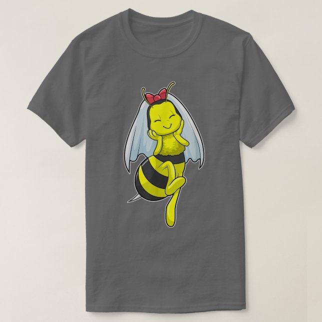 Bee Bride Veil Wedding T-Shirt (Design vorne)