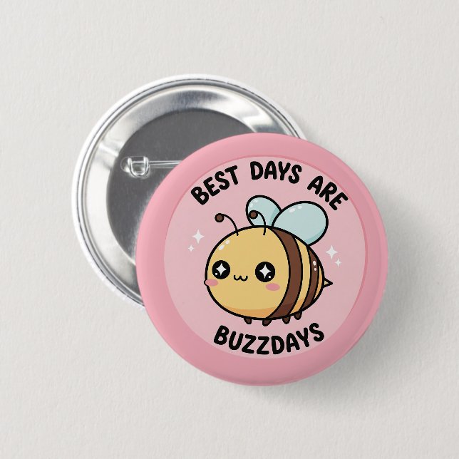 Bee Button – Süße Kawaii Hummel Anstecknadel (Vorne & Hinten)