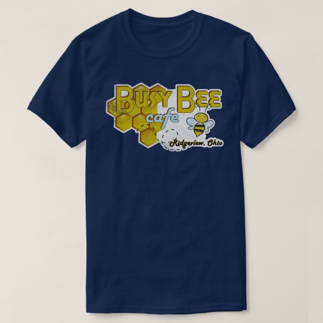 Bee Café aus der Zone belästigt und verblasst T-Shirt (Design vorne)