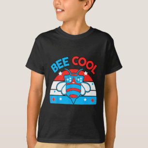 Bee Cool 4. Juli Rot Weiß Blau Amerikanischer Jung T-Shirt