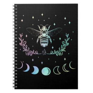 Bee Crescent Moon Wicca Pastel Goth Insect Hexy Notizblock