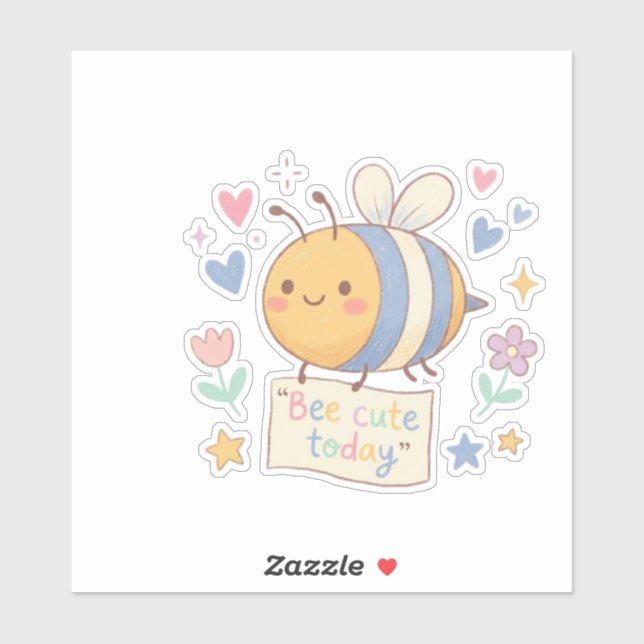 Bee Cute Today' Positive Affirmation for teachers  Aufkleber (Blatt)
