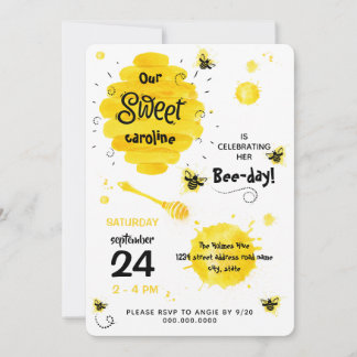 BEE-Day Einladung Download Honey Bee Gelb