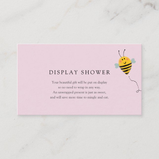 Bee Display Babyduschkarte Begleitkarte (Vorderseite)