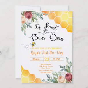 Bee First Birthday Invite First Biene Day Einladung