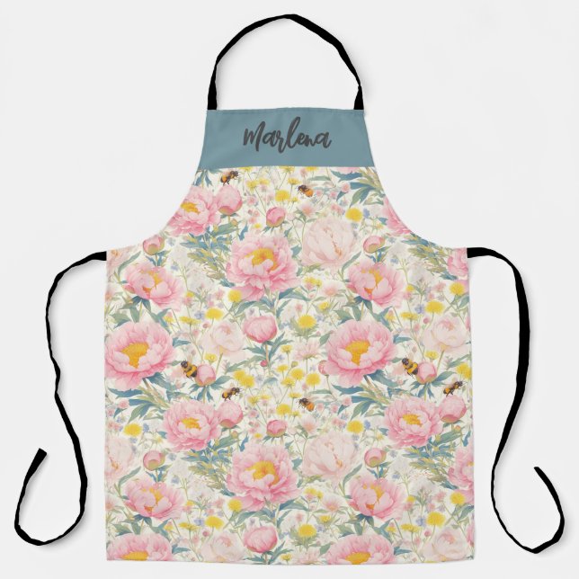 Bee Garden Floral Kitchen   Schürze (Vorderseite)