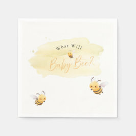 Bee Gender Reveal Napkins What Will Baby Bee Serviette