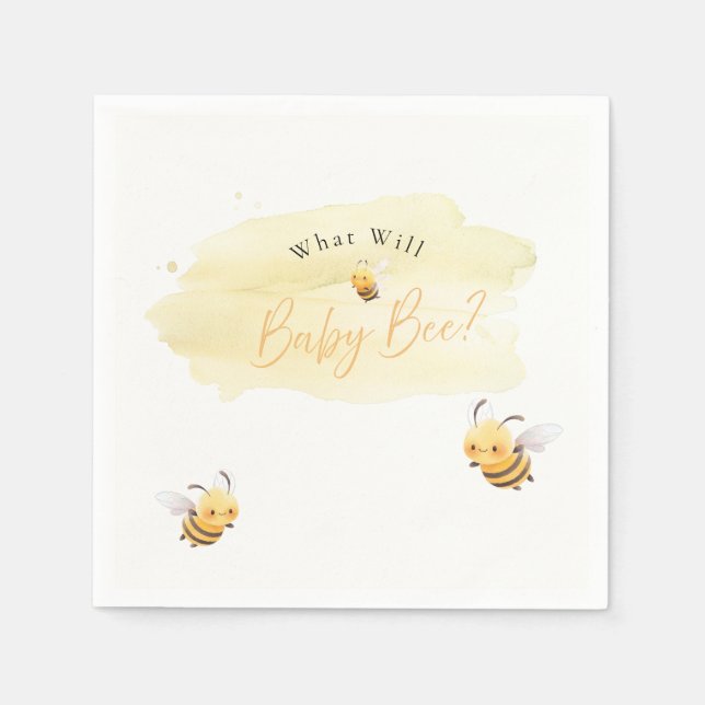 Bee Gender Reveal Napkins What Will Baby Bee Serviette (Vorderseite)